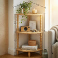 3-Tier Adjustable Bamboo Corner Shower Caddy