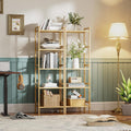 5 Tier Bamboo Narrow Bookshelf