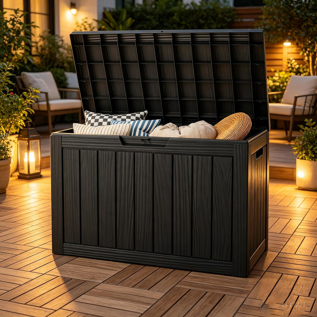Black 50 Gallon Resin Deck Box