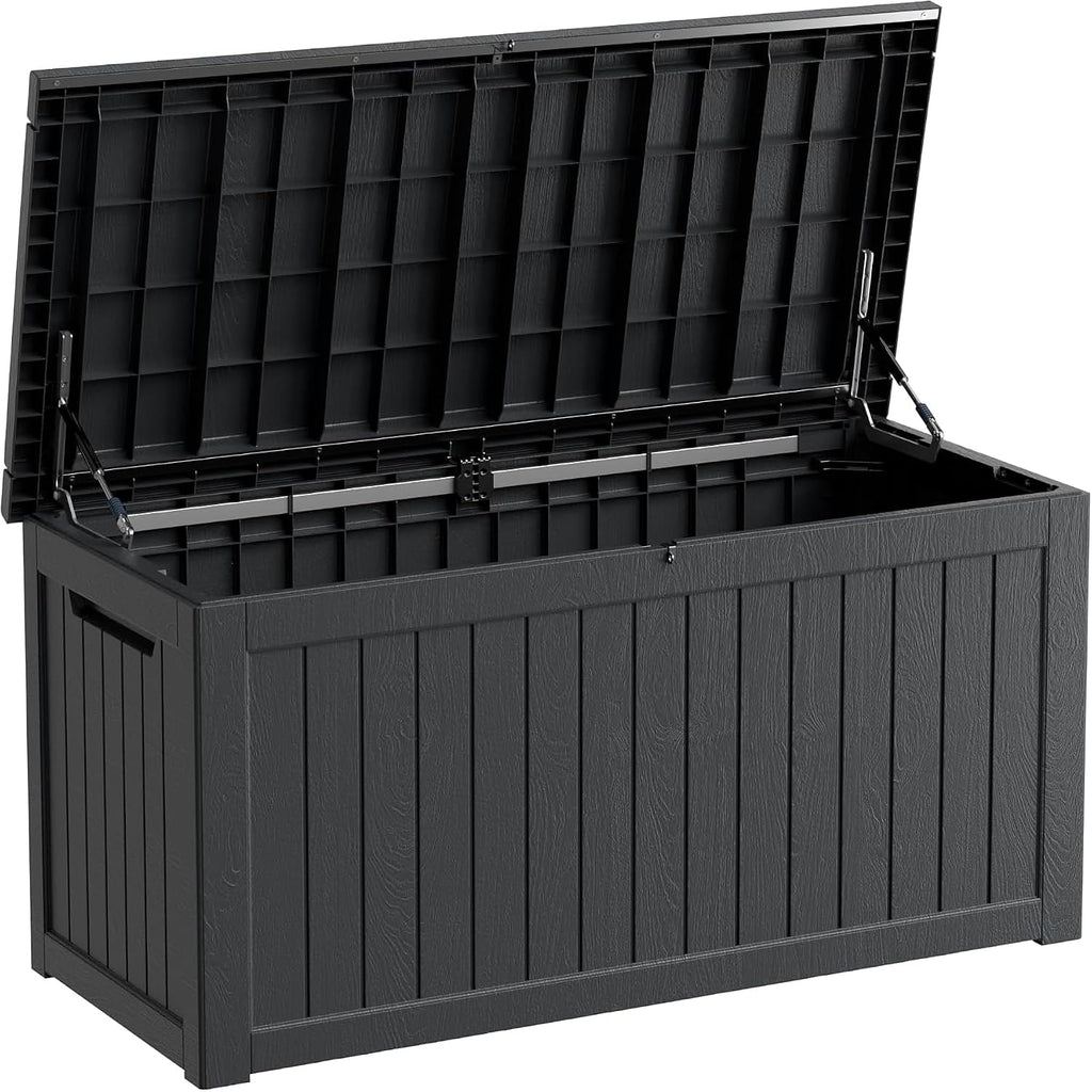 Black 270 Gallon Resin Deck Box