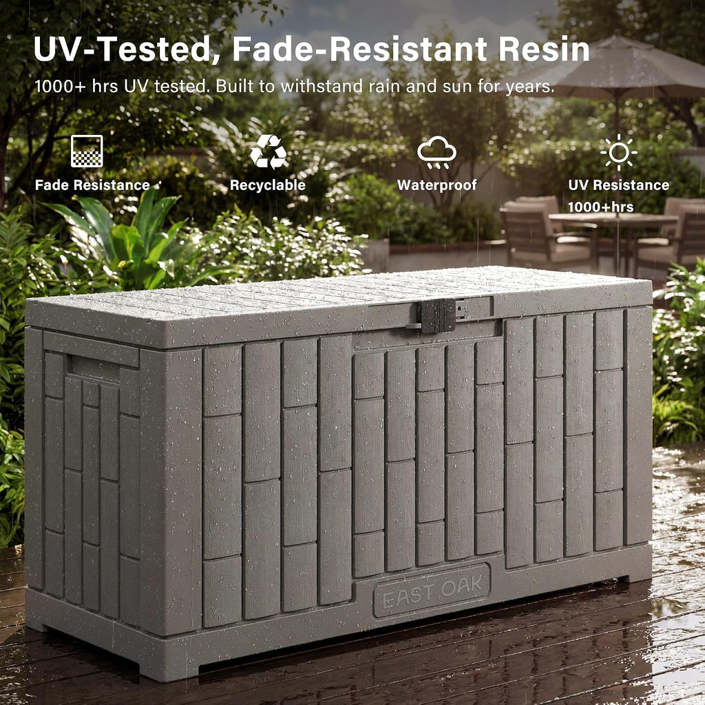 Grey 60 Gallon Resin Deck Box