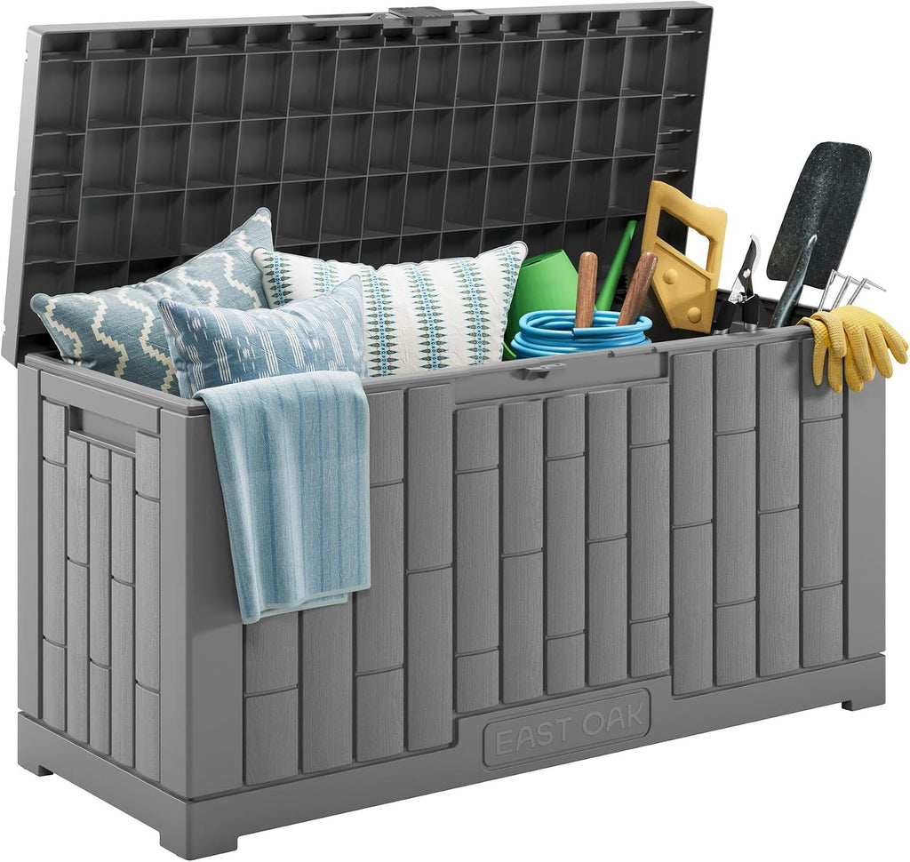 Grey 60 Gallon Resin Deck Box