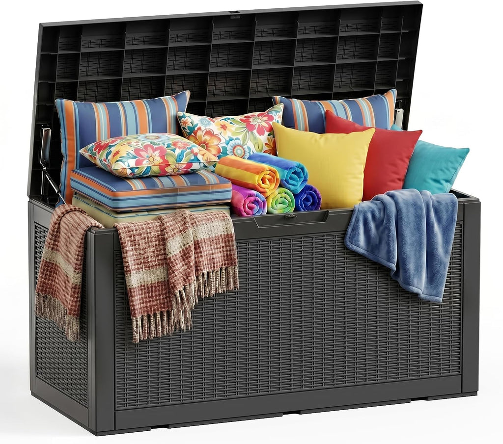Black 120 Gallon Deck Box