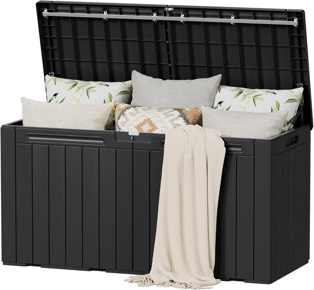 Black 100 Gallon Resin Deck Box