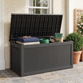 Black 320 Gallon Deck Bench Box