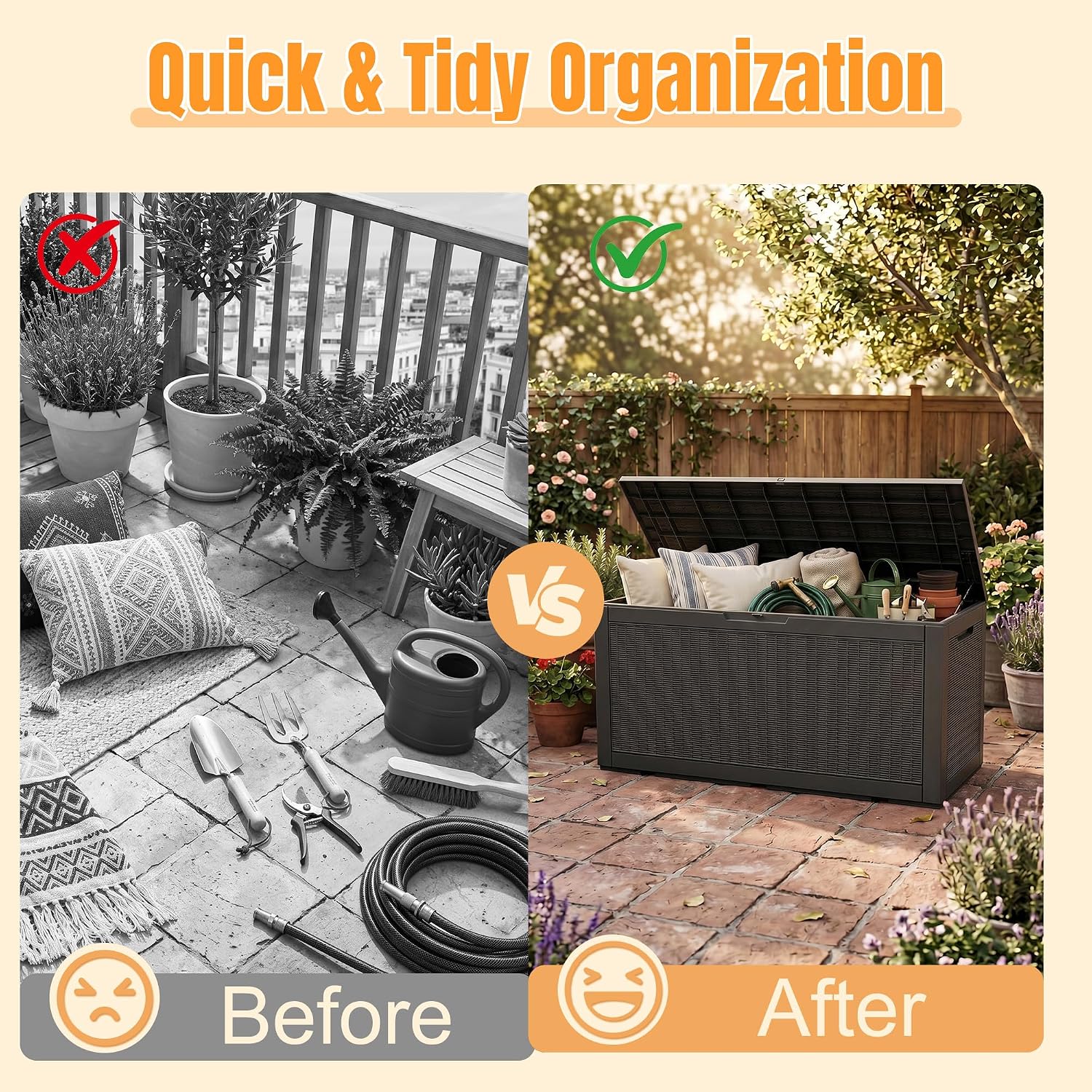 160 Gallon Resin Outdoor Deck Box