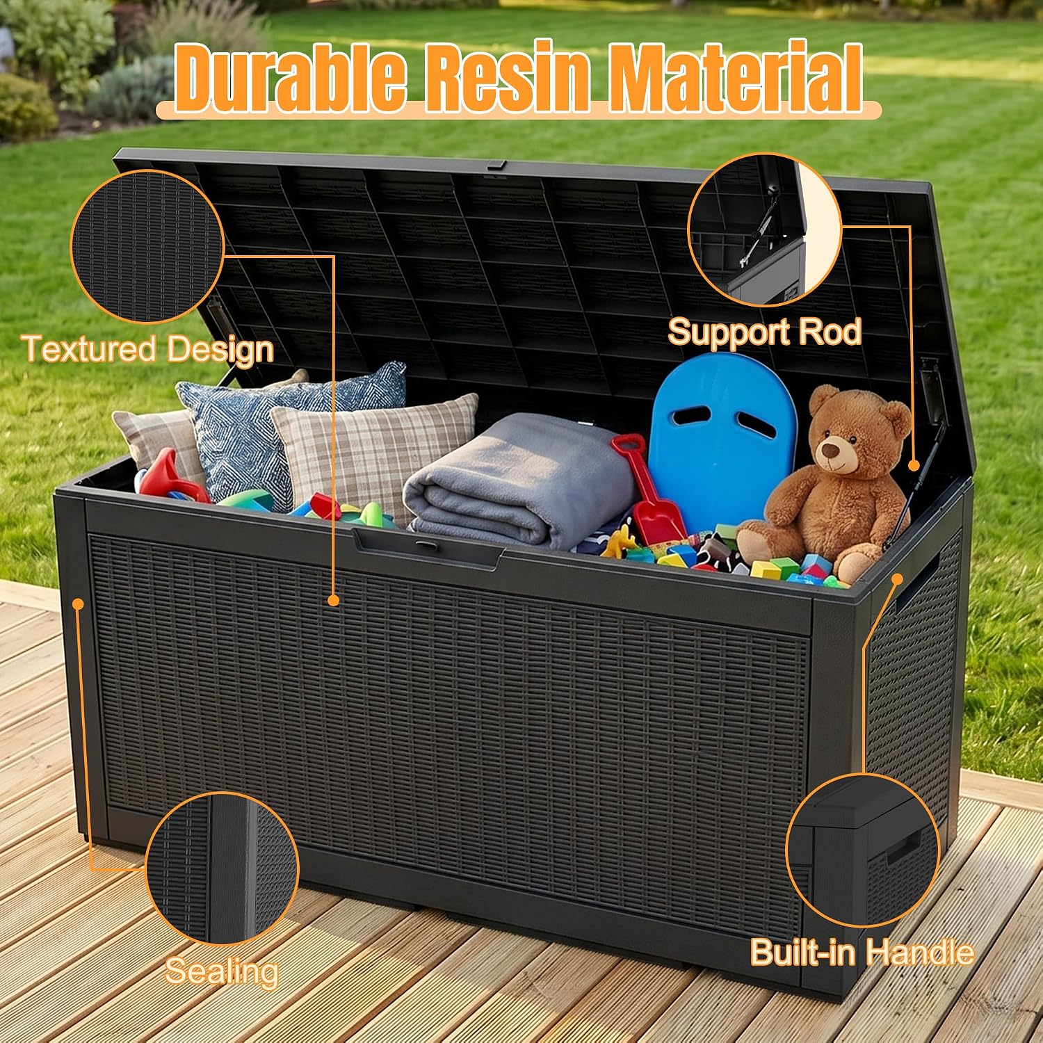 160 Gallon Resin Outdoor Deck Box