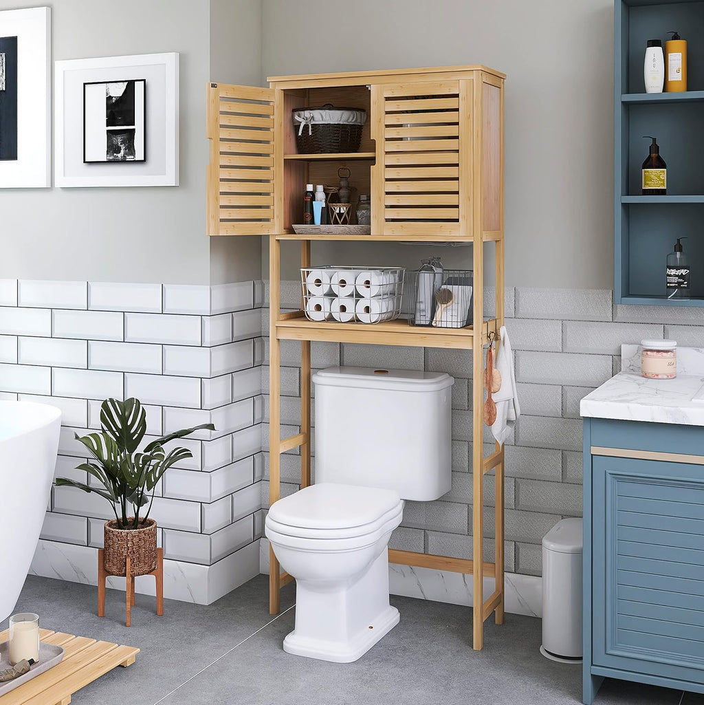 Natural Bamboo Bathroom Storage Set