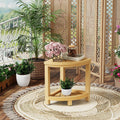 2-Tier Natural Bamboo Corner Shower Stool