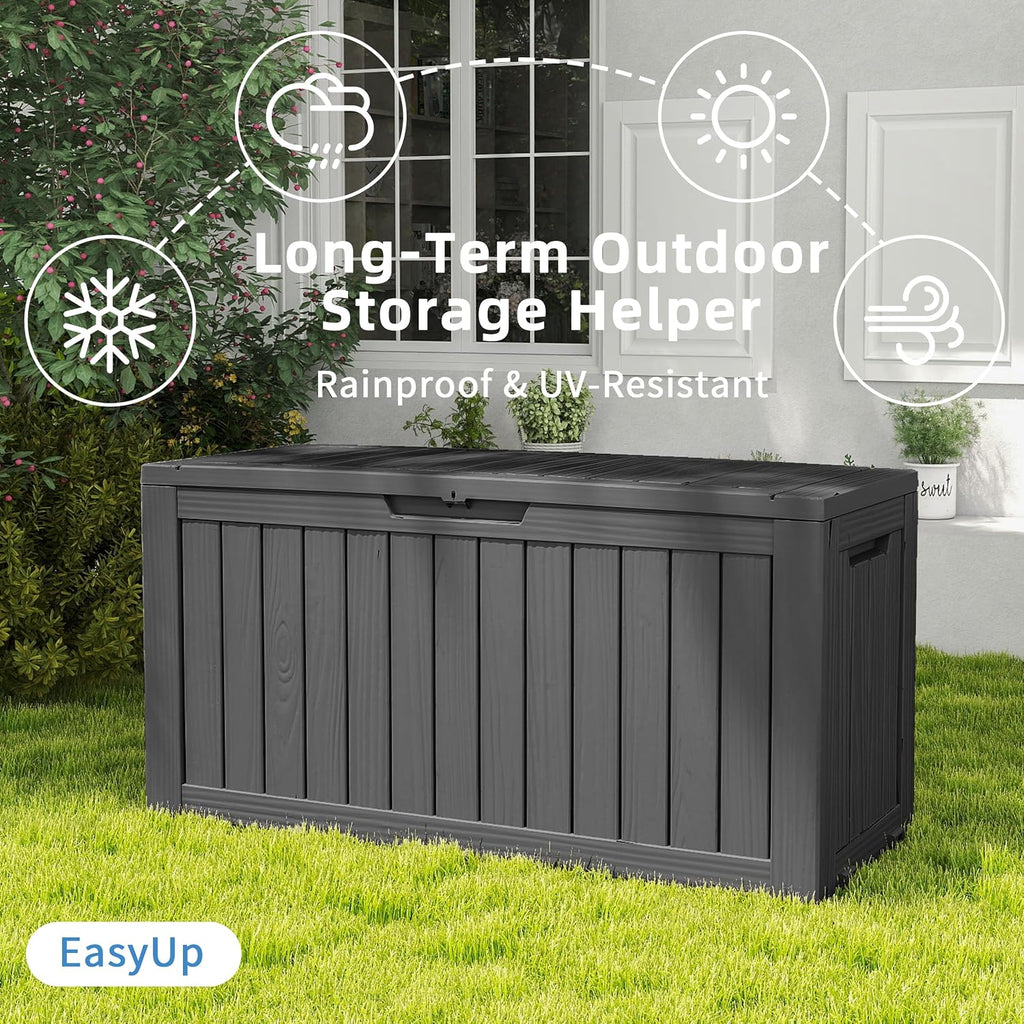 Black 100 Gallon Resin Deck Box