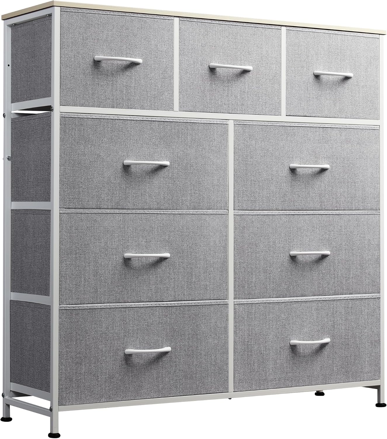 Light Grey 9-Drawer Storage Dresser