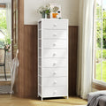 White 8-Drawer Fabric Dresser