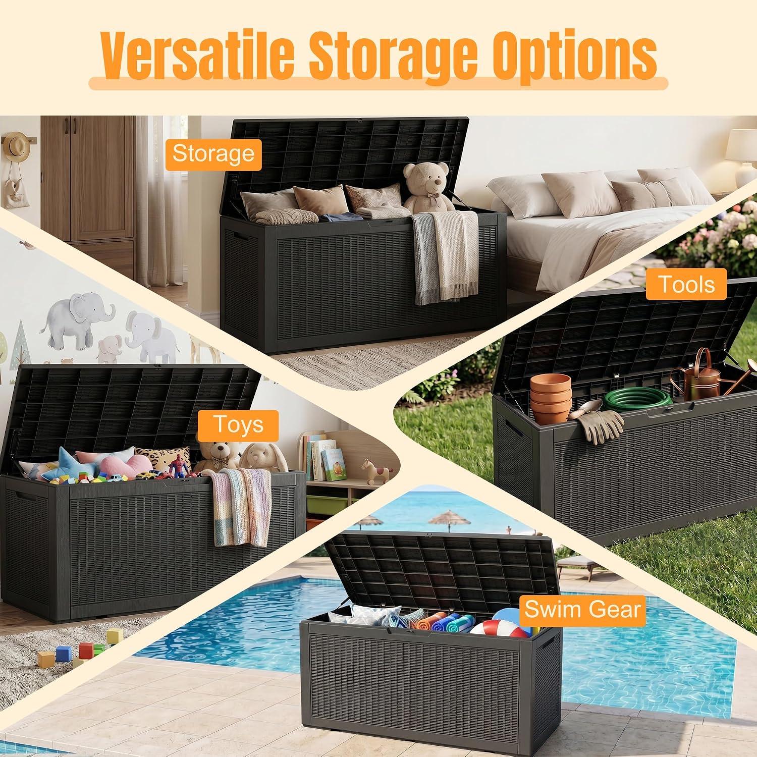 160 Gallon Resin Outdoor Deck Box